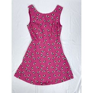 Modcloth Women Size 4 Pink Umbrella Summer Sleeveless Dress Open Back